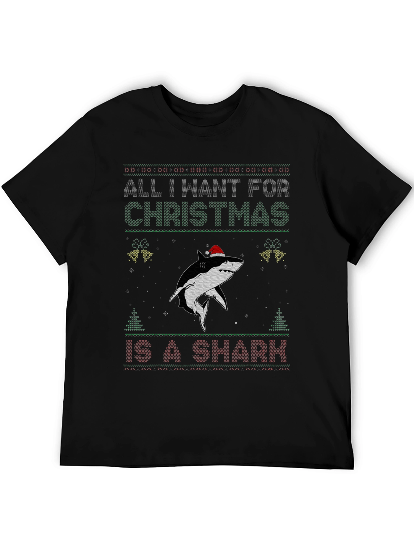 Christmas Shark Ugly Sweater Style T-Shirt