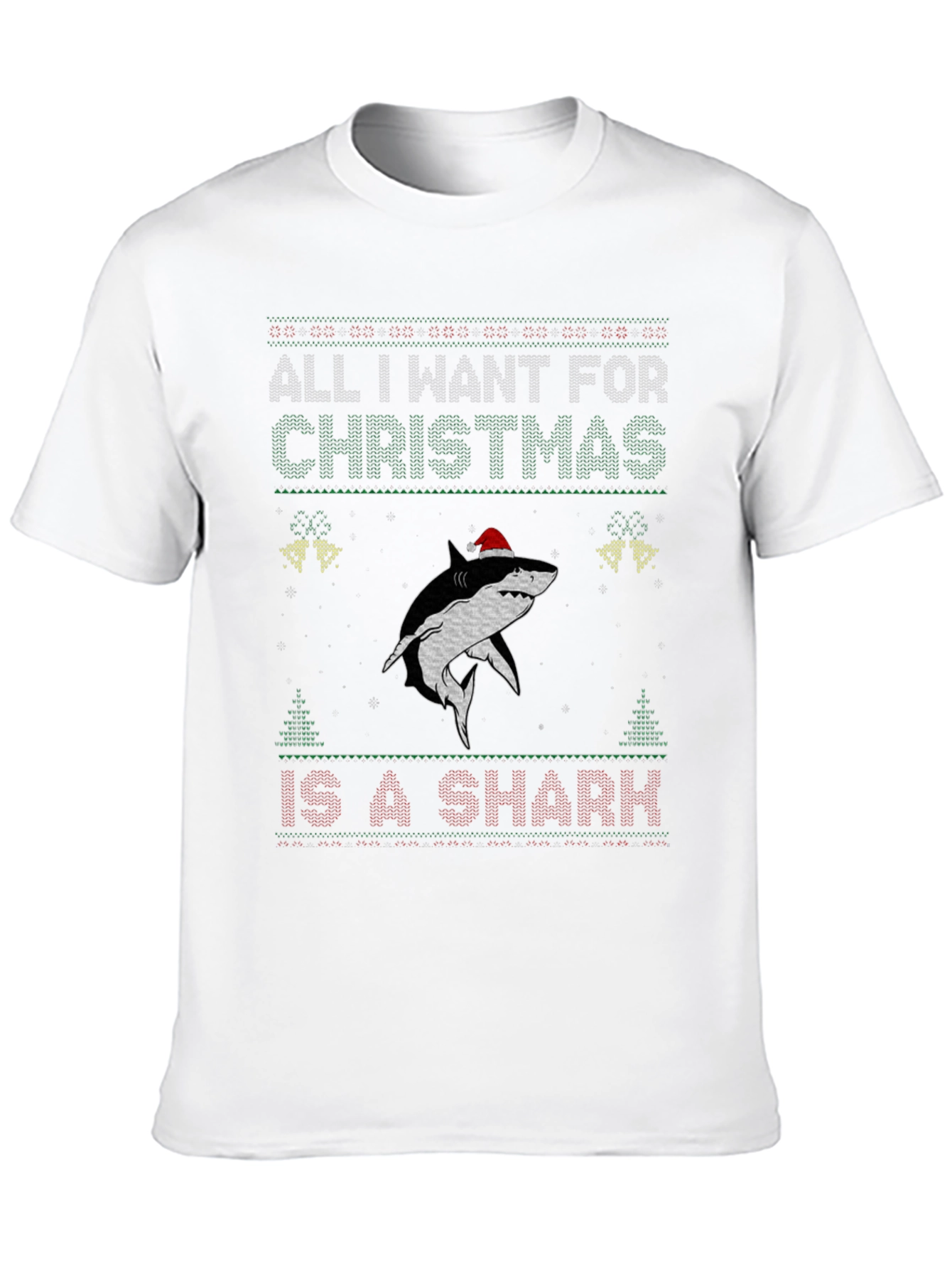 Christmas Shark Ugly Sweater Style T-Shirt