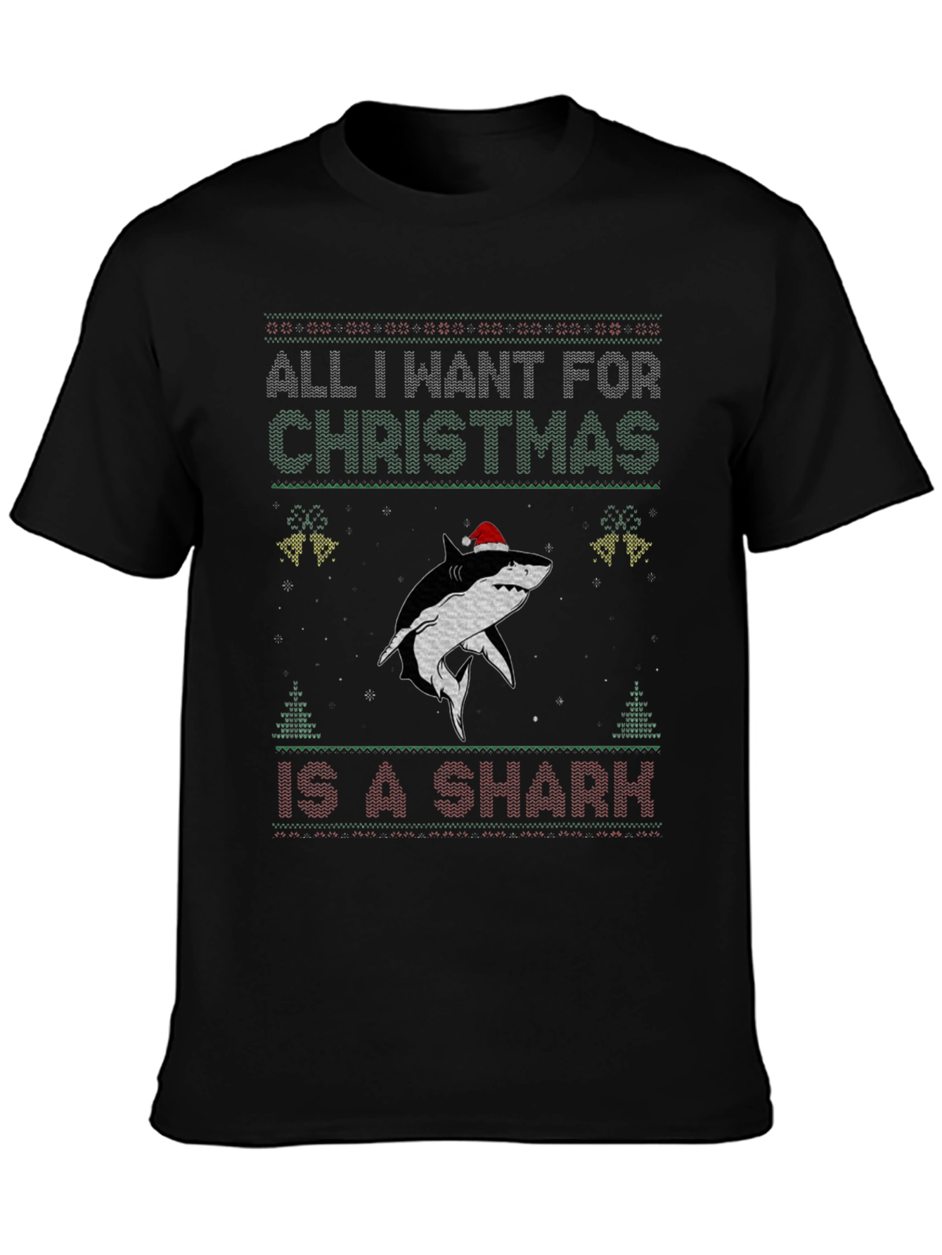 Christmas Shark Ugly Sweater Style T-Shirt