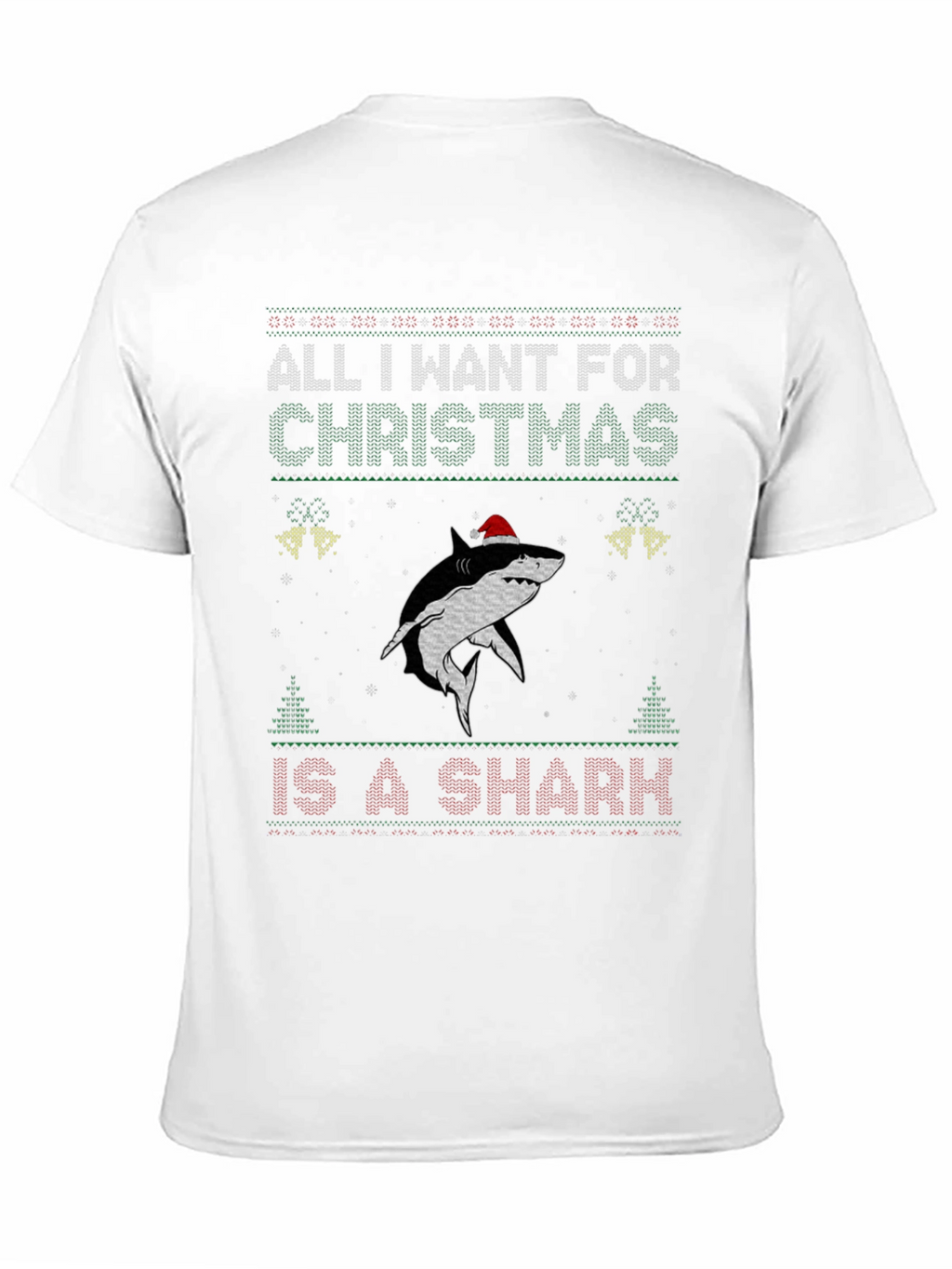 Christmas Shark Ugly Sweater Style T-Shirt