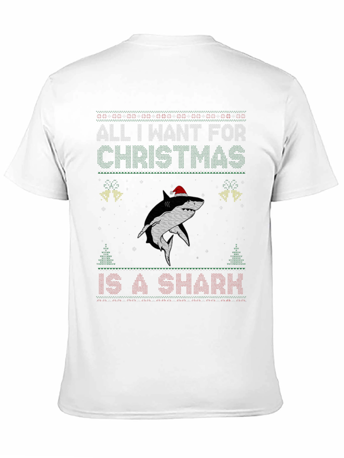 Christmas Shark Ugly Sweater Style T-Shirt