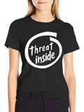 Threat Inside Black T-Shirt Funny Graphic Tee