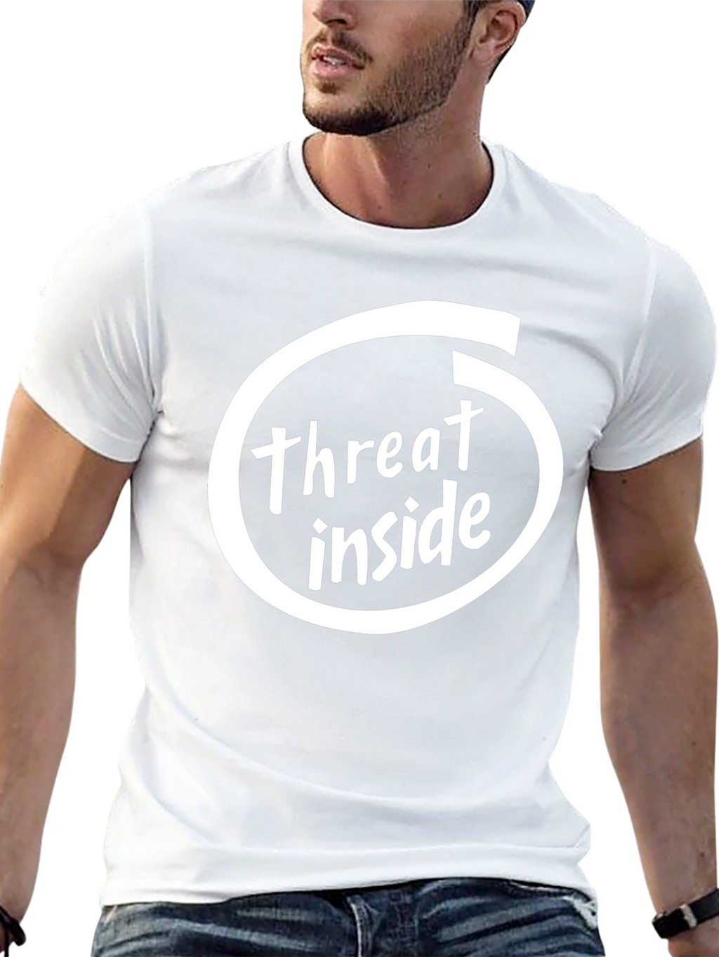 Threat Inside Black T-Shirt Funny Graphic Tee