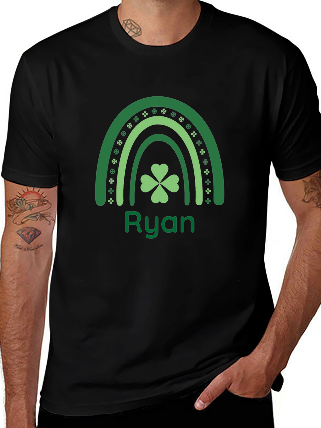 St. Patricks Day Ryan T-Shirt Clover Rainbow