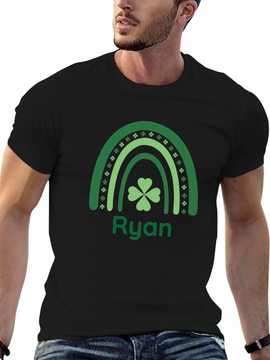 St. Patricks Day Ryan T-Shirt Clover Rainbow