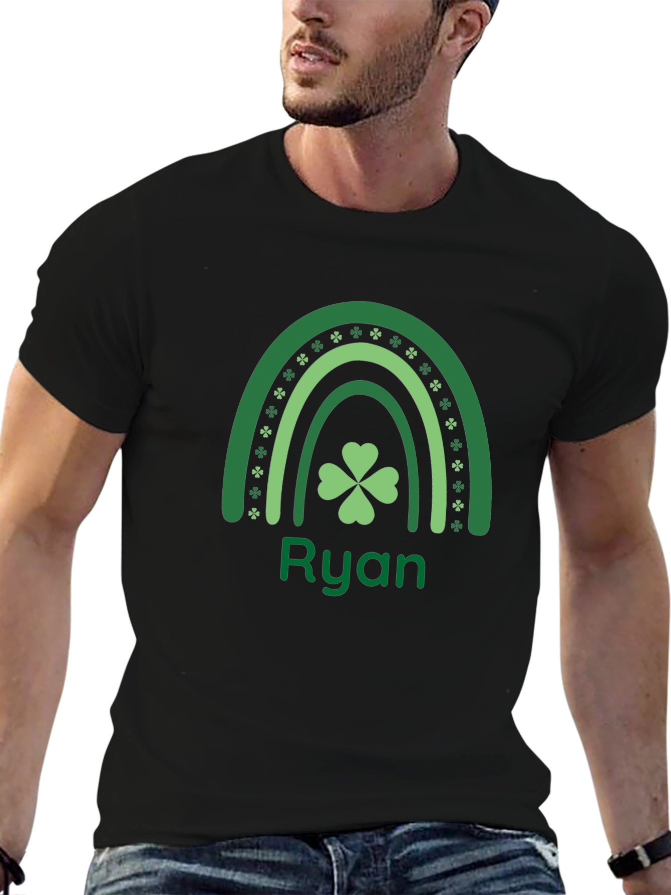 St. Patricks Day Ryan T-Shirt Clover Rainbow