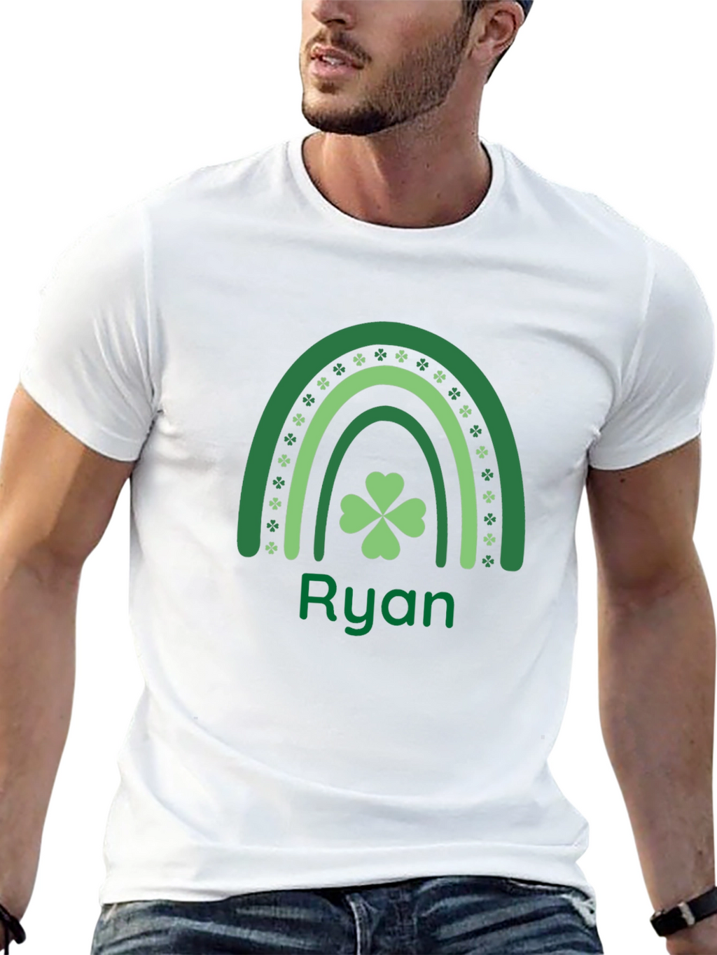 St. Patricks Day Ryan T-Shirt Clover Rainbow
