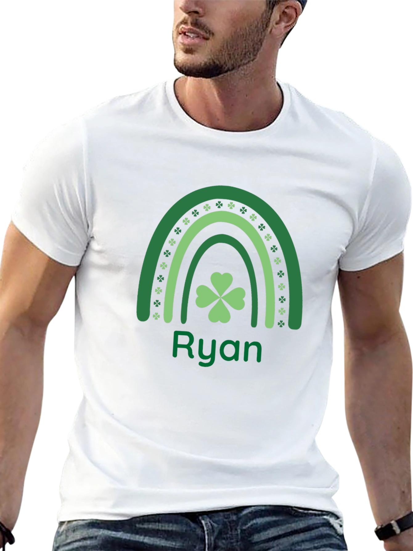 St. Patricks Day Ryan T-Shirt Clover Rainbow