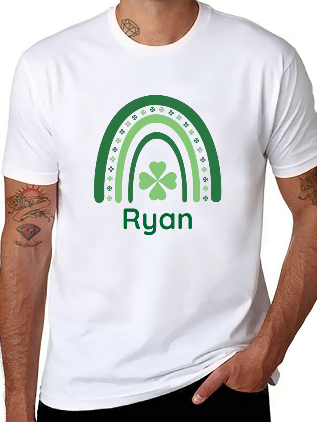 St. Patricks Day Ryan T-Shirt Clover Rainbow