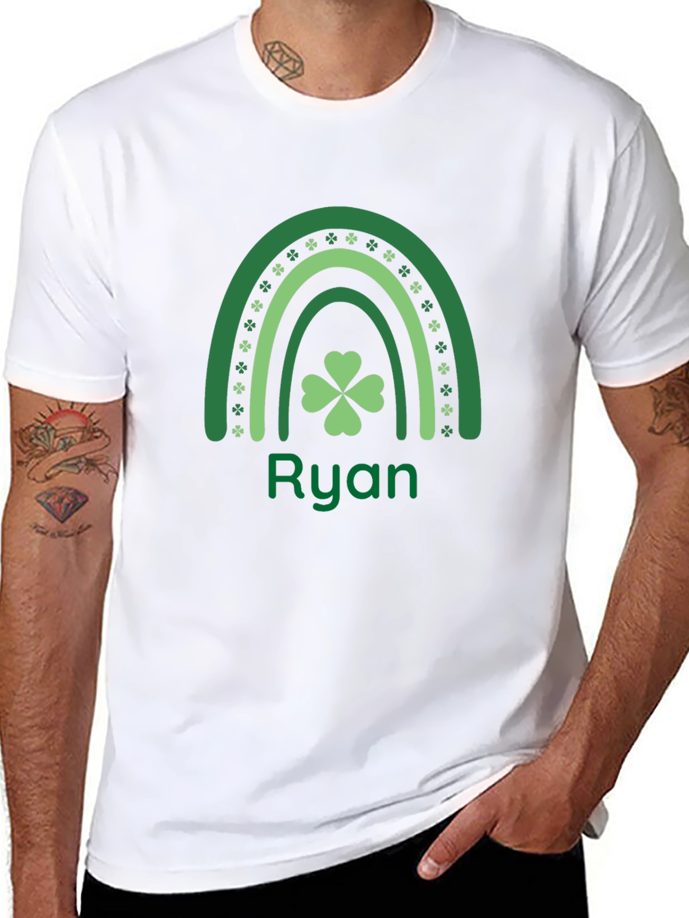 St. Patricks Day Ryan T-Shirt Clover Rainbow