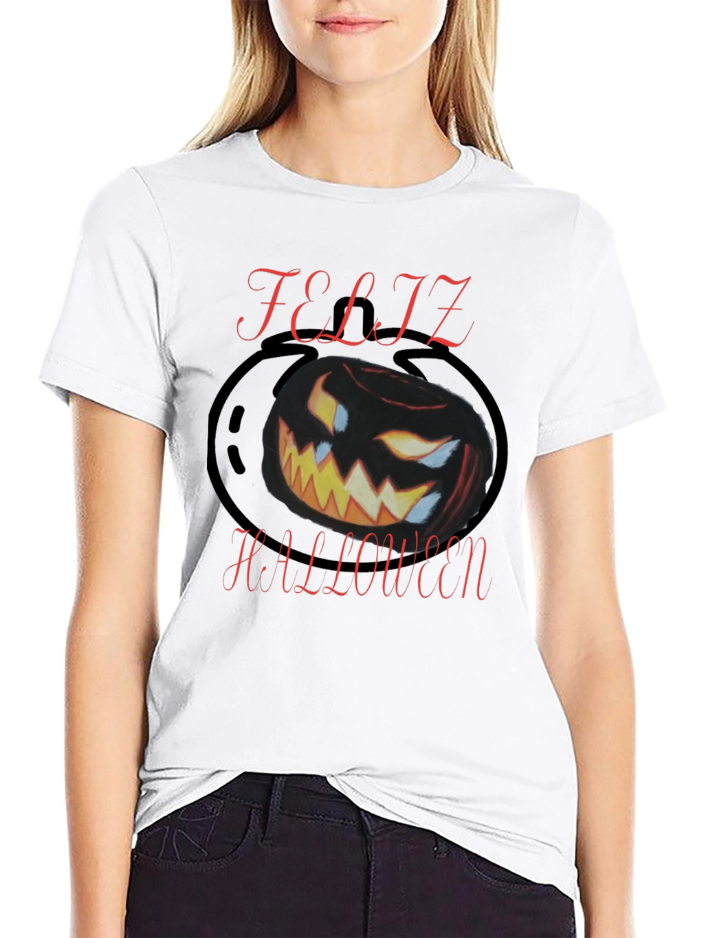 Feliz Halloween Black Graphic Tee