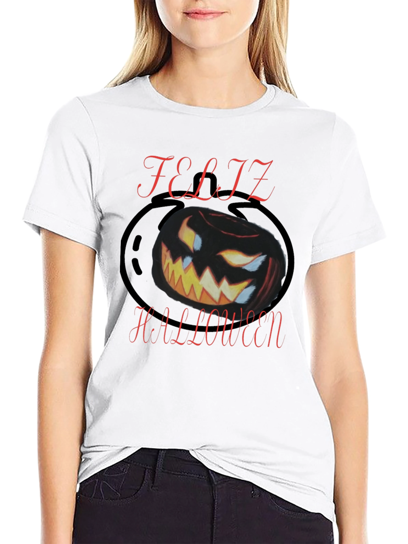 Feliz Halloween Black Graphic Tee