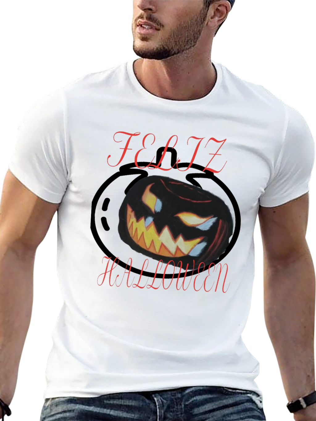 Feliz Halloween Black Graphic Tee