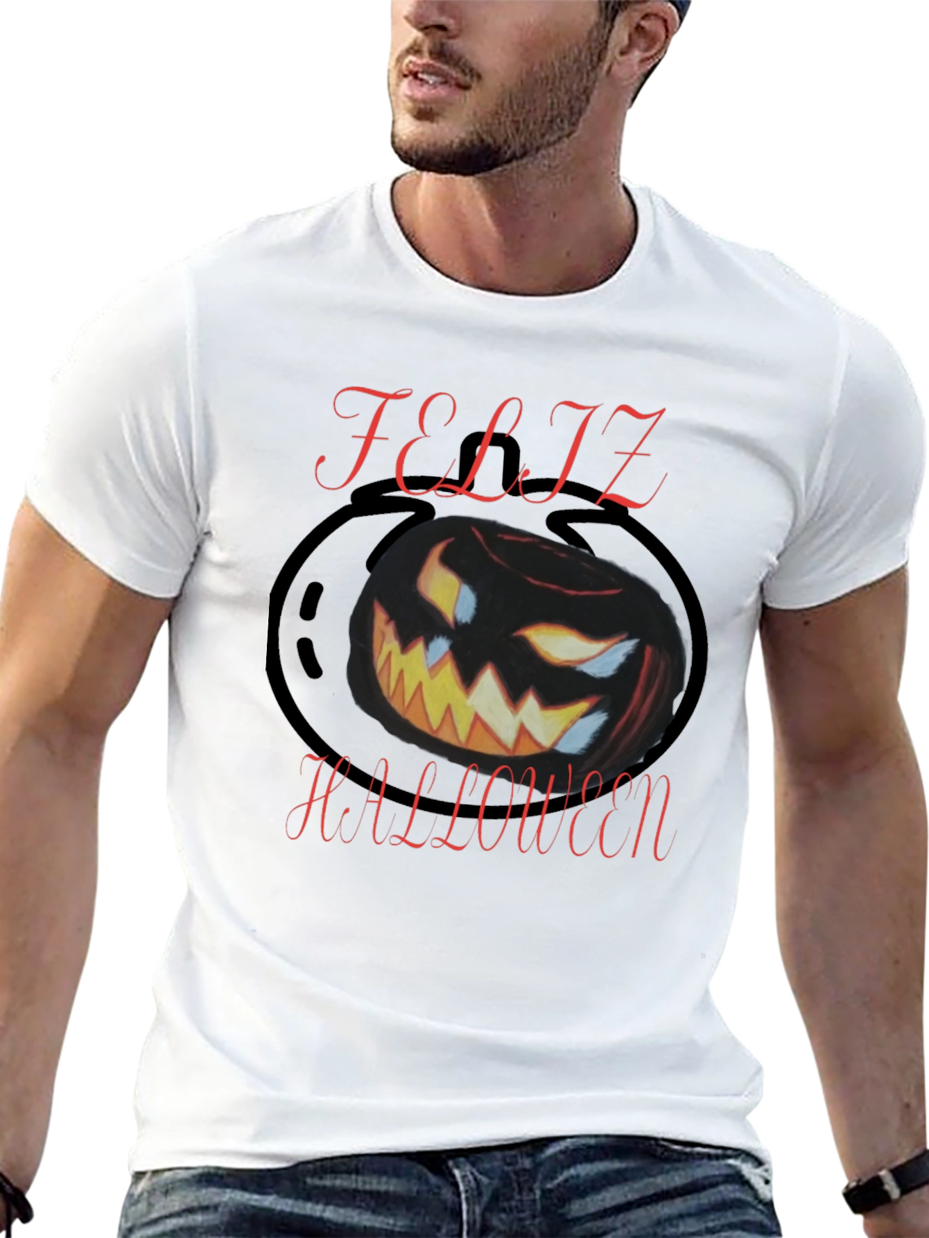 Feliz Halloween Black Graphic Tee