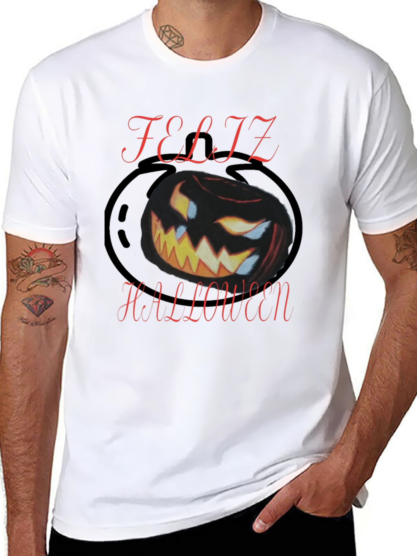 Feliz Halloween Black Graphic Tee