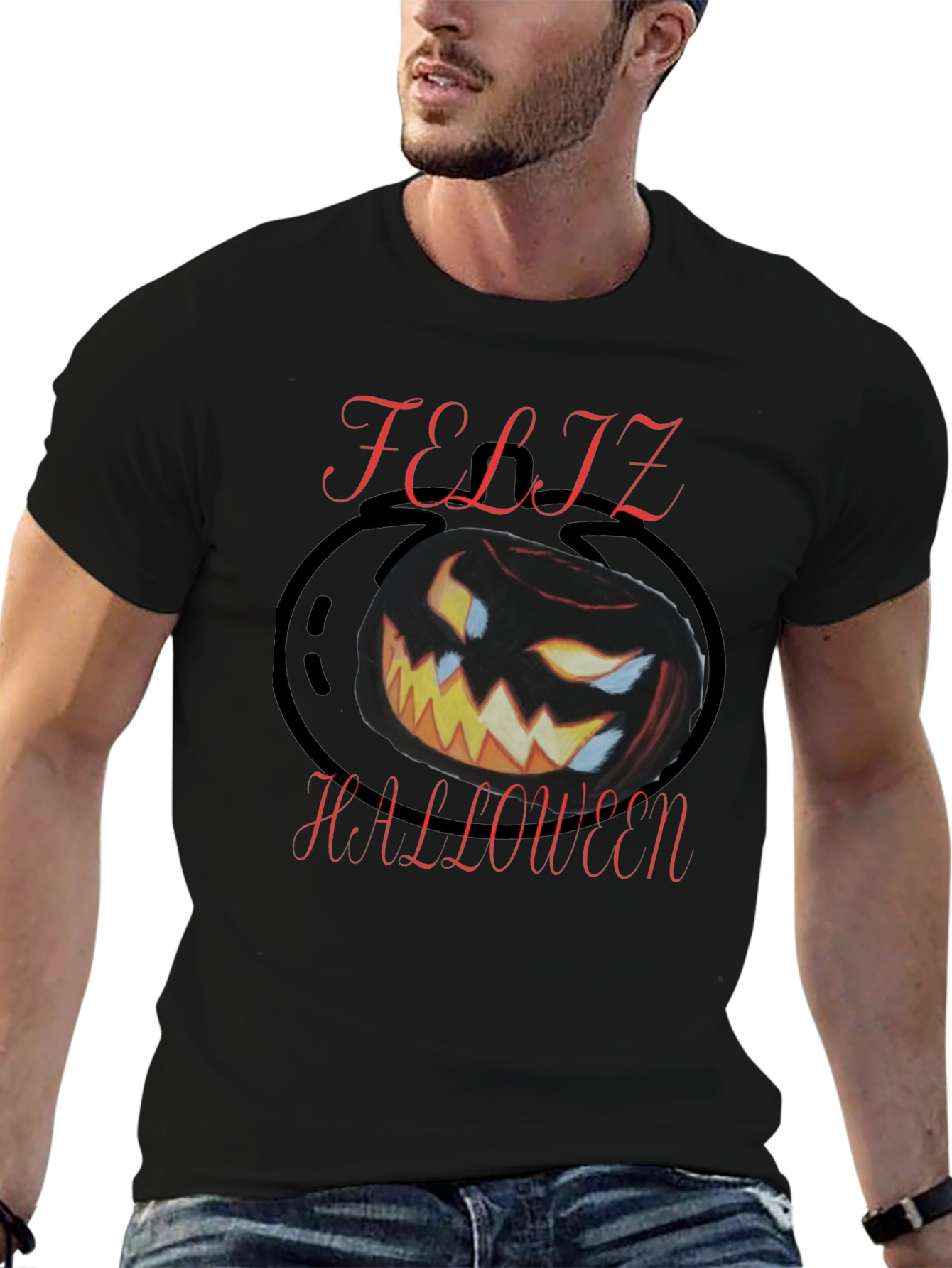 Feliz Halloween Black Graphic Tee