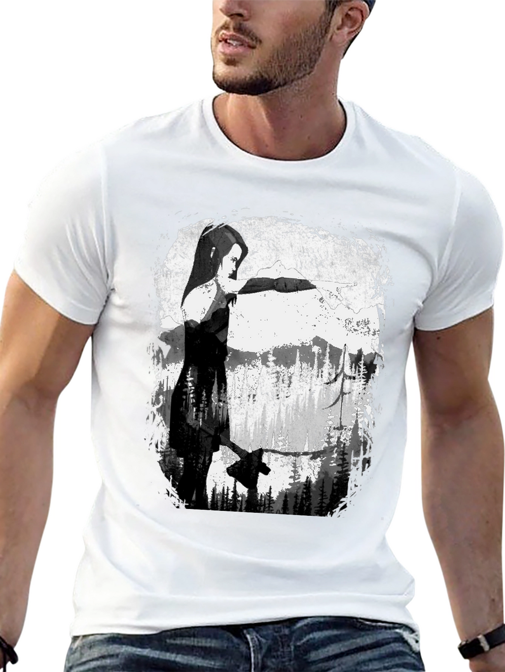 Axe-Wielding Woman Graphic T-Shirt