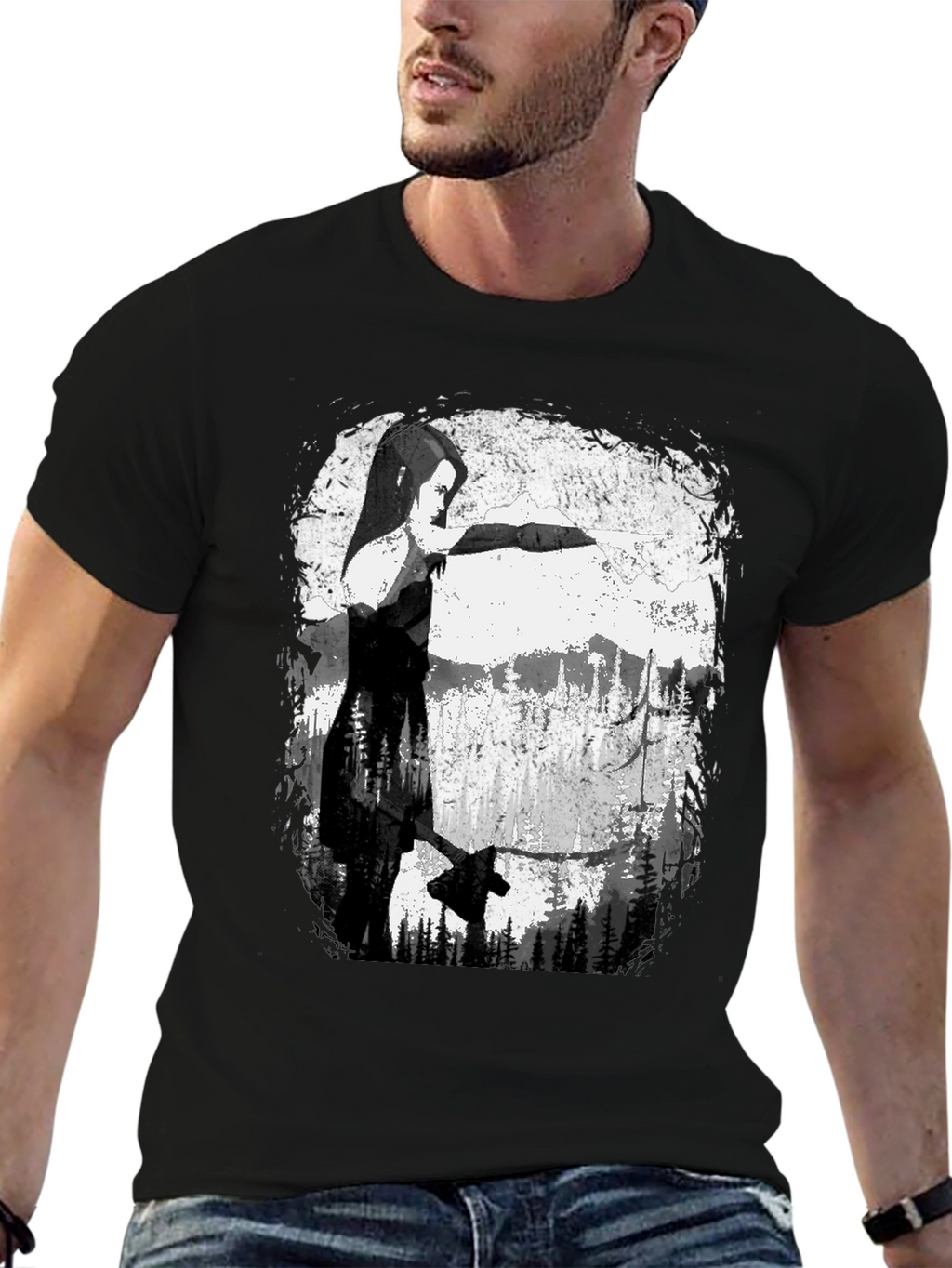 Axe-Wielding Woman Graphic T-Shirt