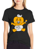 Funny Crying Baby Cartoon Graphic Black T-Shirt