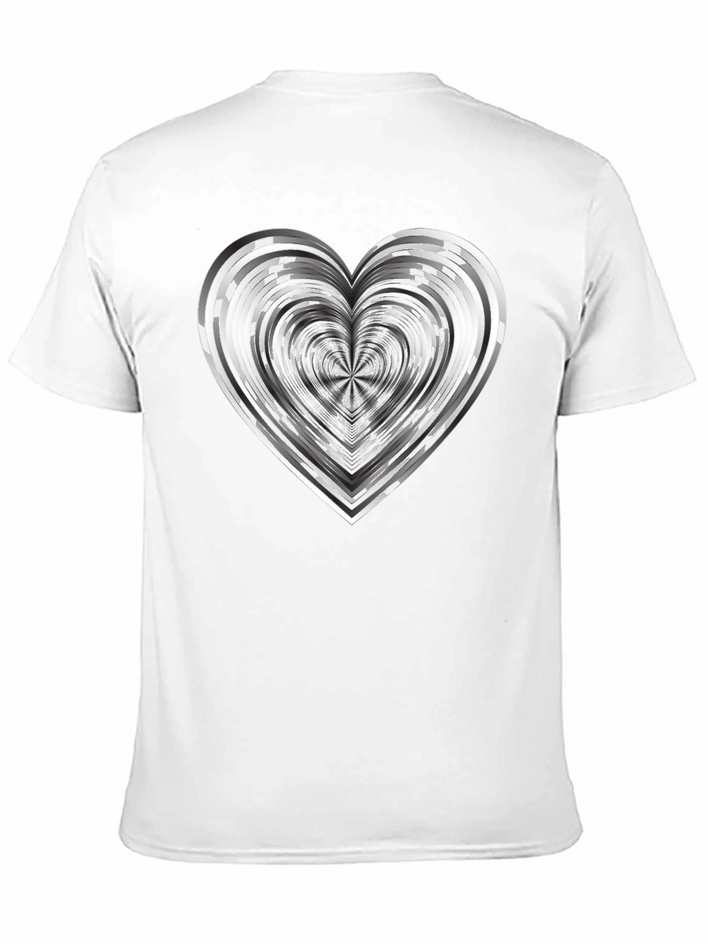 Abstract Heart Graphic Tee - Modern Black T-Shirt