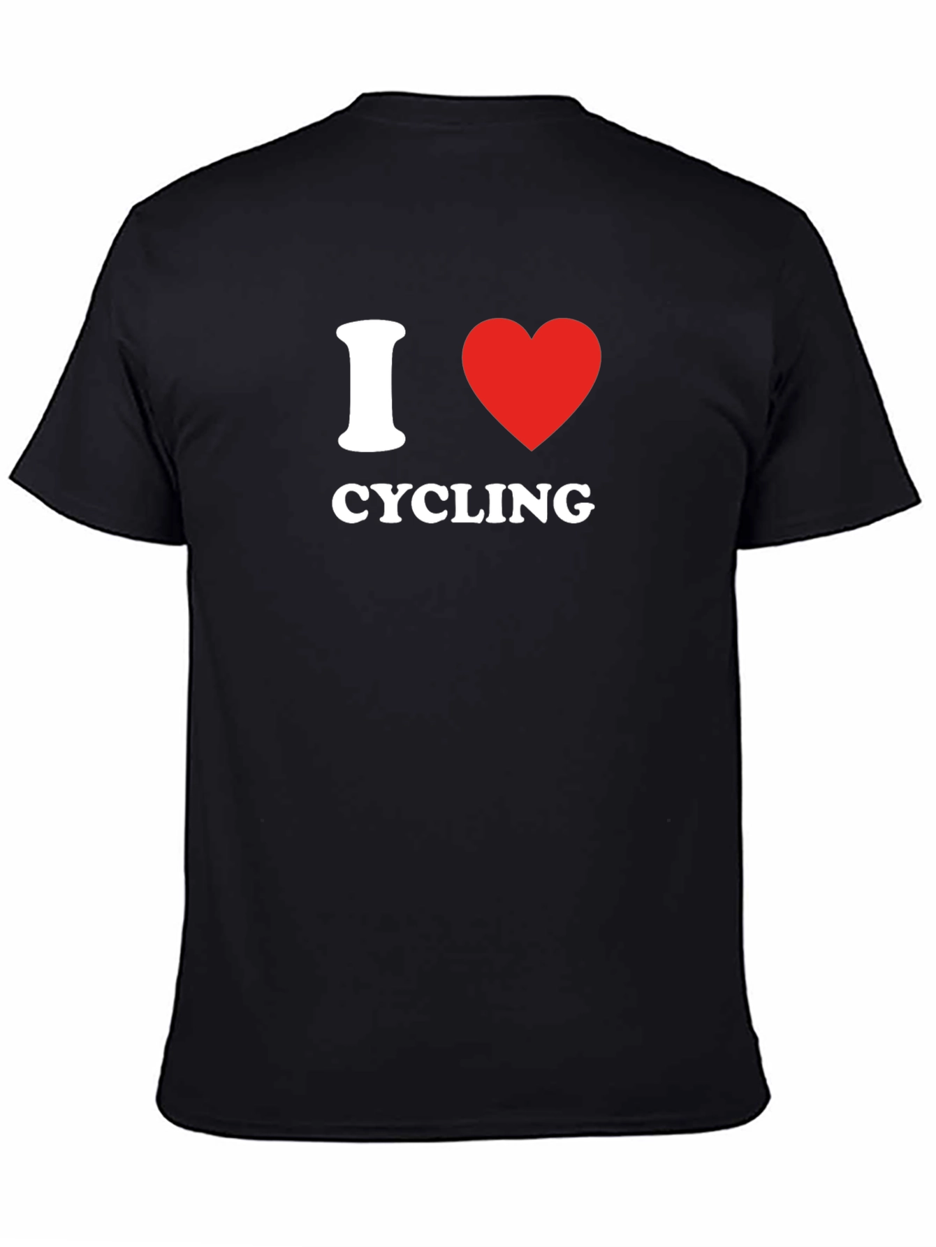 I Love Cycling T-Shirt - Black Cotton Tee for Bicycle Enthusiasts