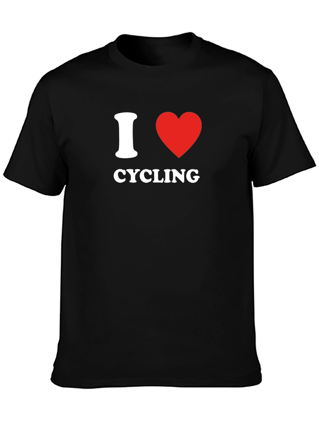 I Love Cycling T-Shirt - Black Cotton Tee for Bicycle Enthusiasts