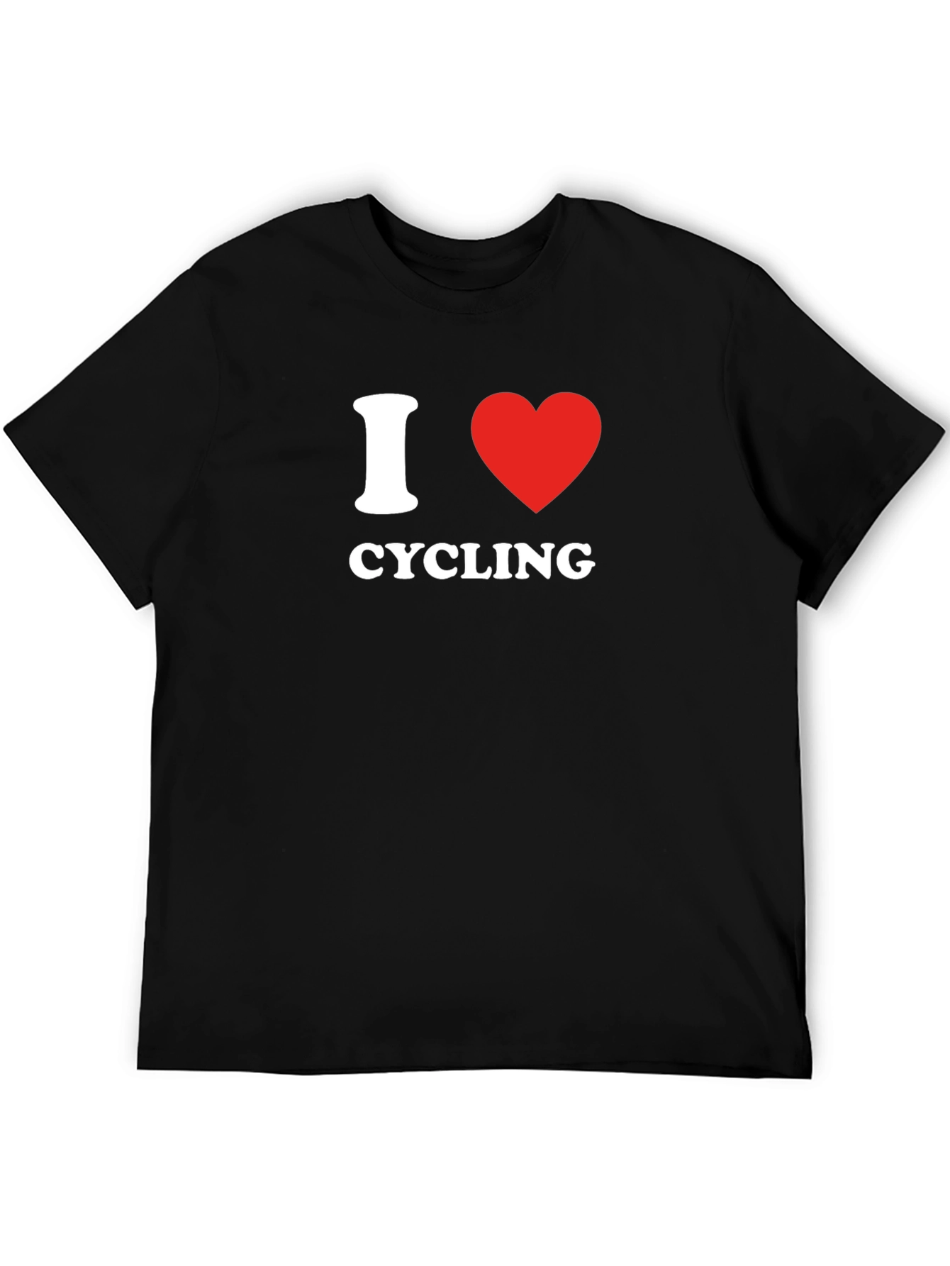 I Love Cycling T-Shirt - Black Cotton Tee for Bicycle Enthusiasts
