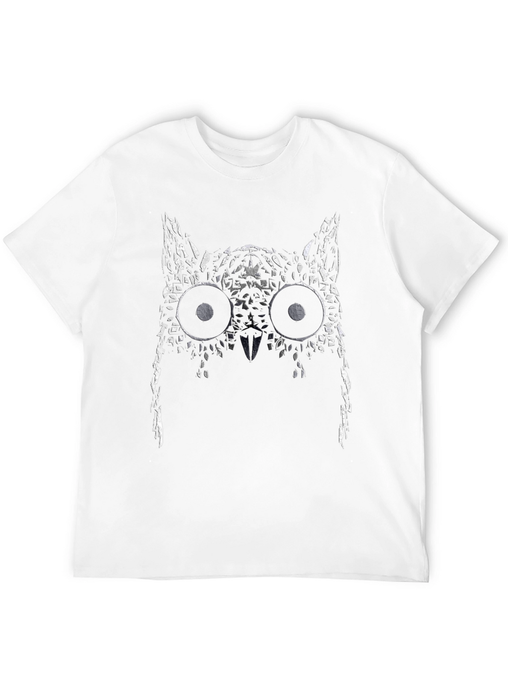 Abstract Owl Graphic Black T-Shirt