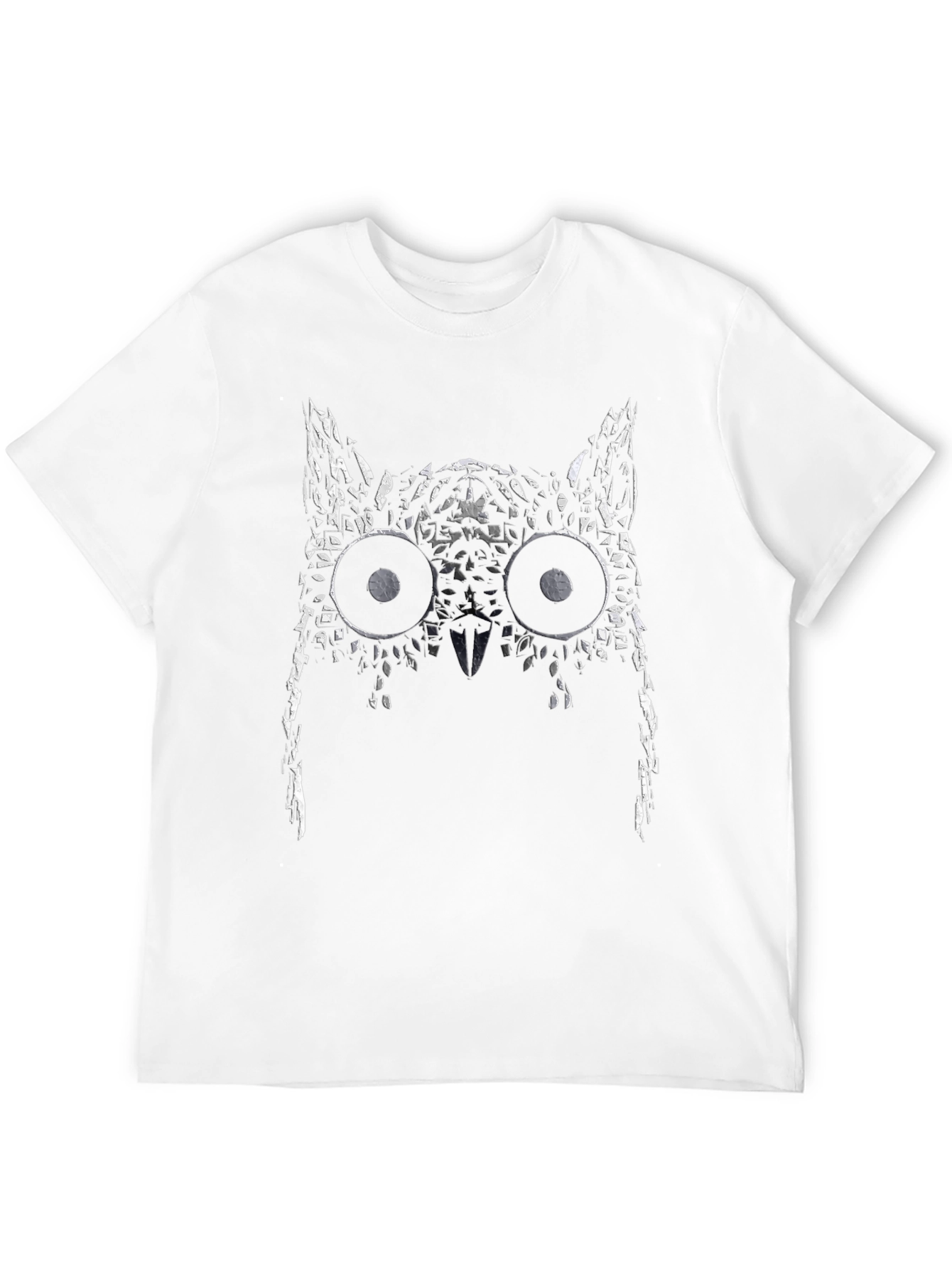 Abstract Owl Graphic Black T-Shirt