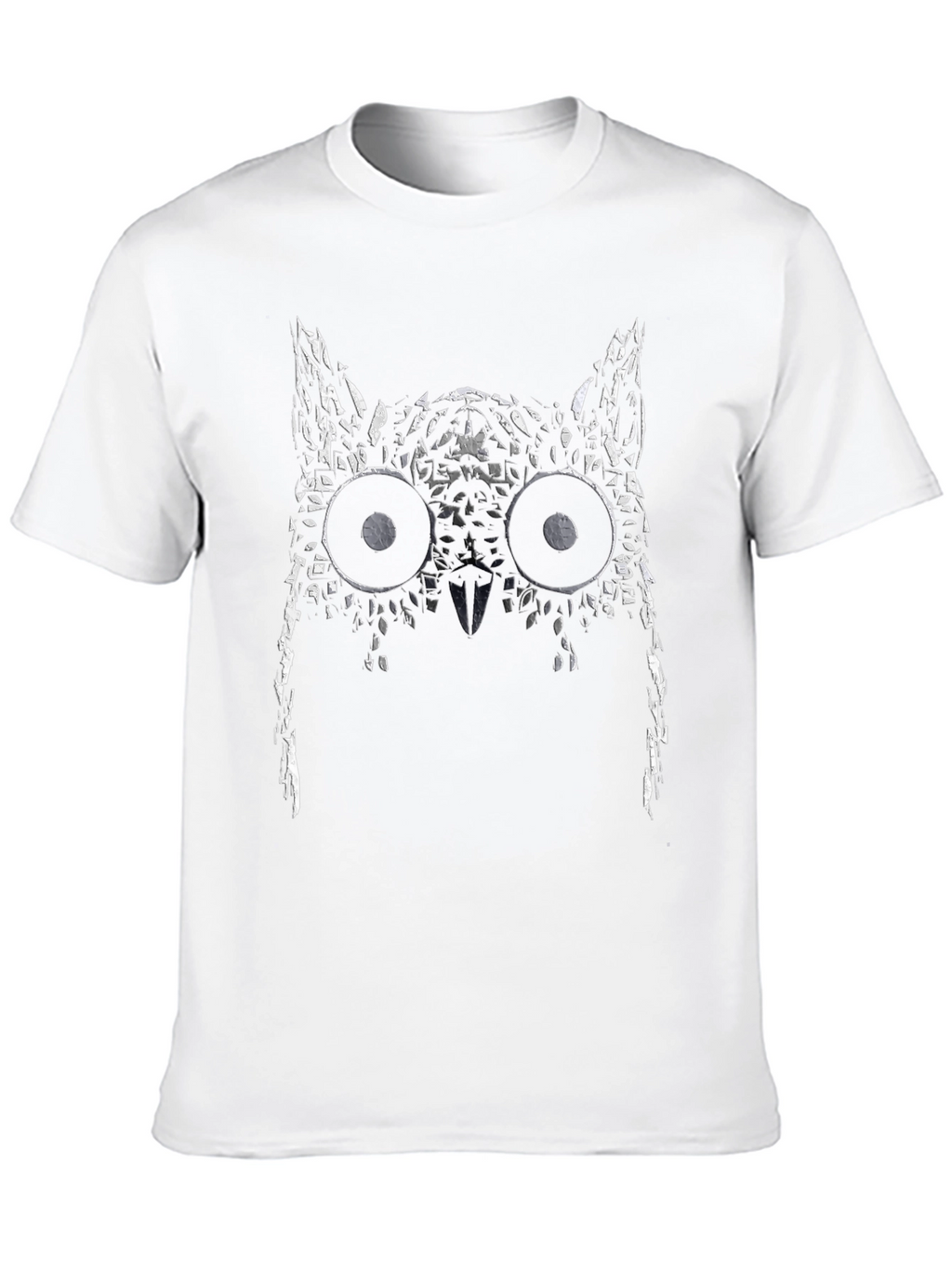 Abstract Owl Graphic Black T-Shirt