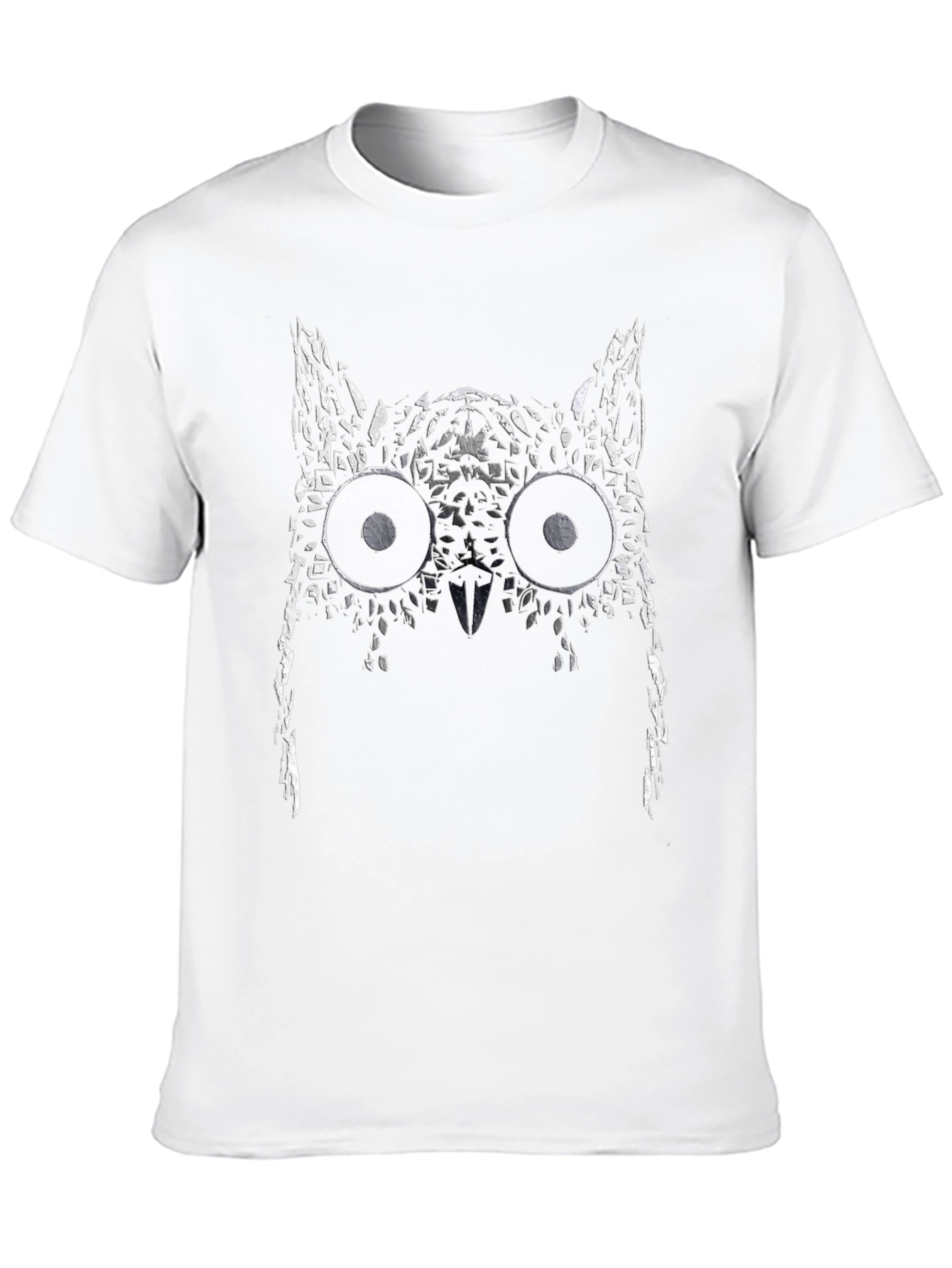 Abstract Owl Graphic Black T-Shirt