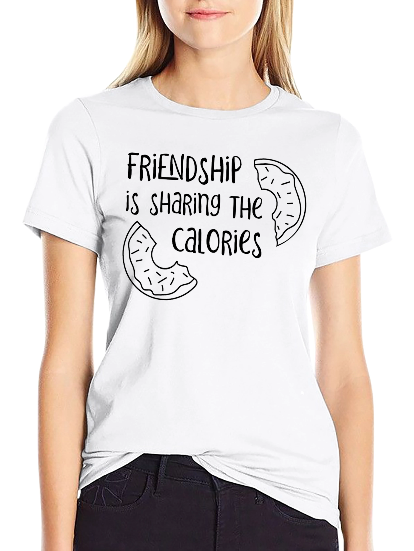 Friendship Calories T-Shirt | Black Graphic Tee