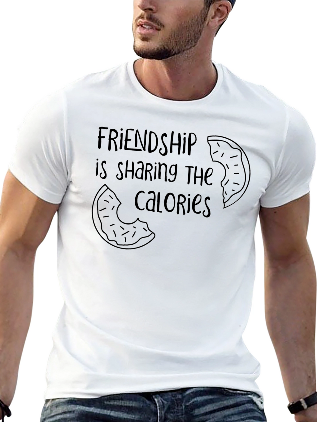 Friendship Calories T-Shirt | Black Graphic Tee