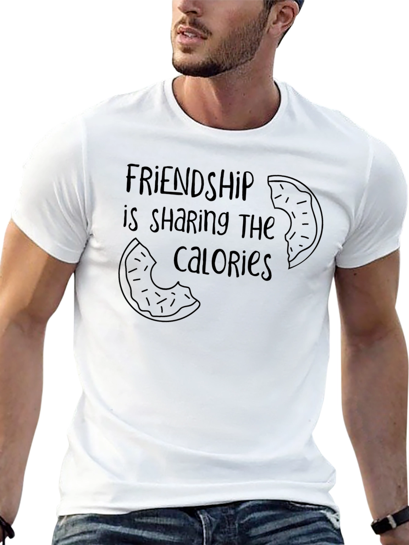 Friendship Calories T-Shirt | Black Graphic Tee