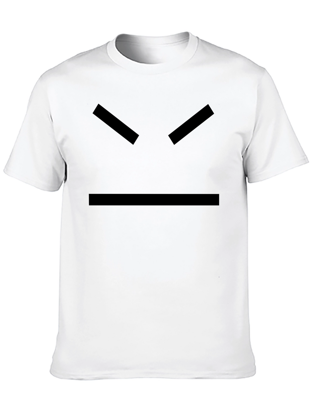 Mens Black T-Shirt with Angry Face Design