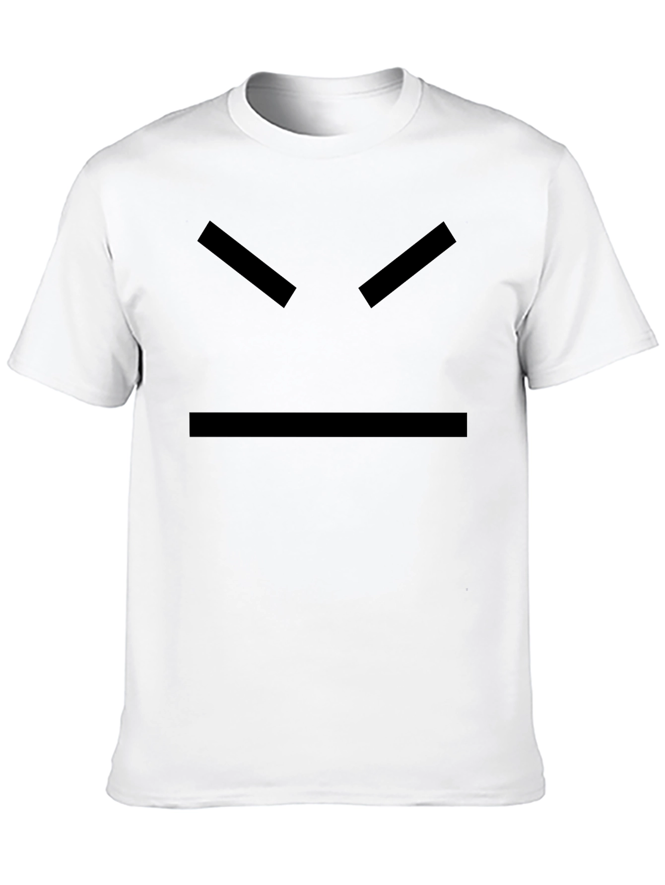 Mens Black T-Shirt with Angry Face Design