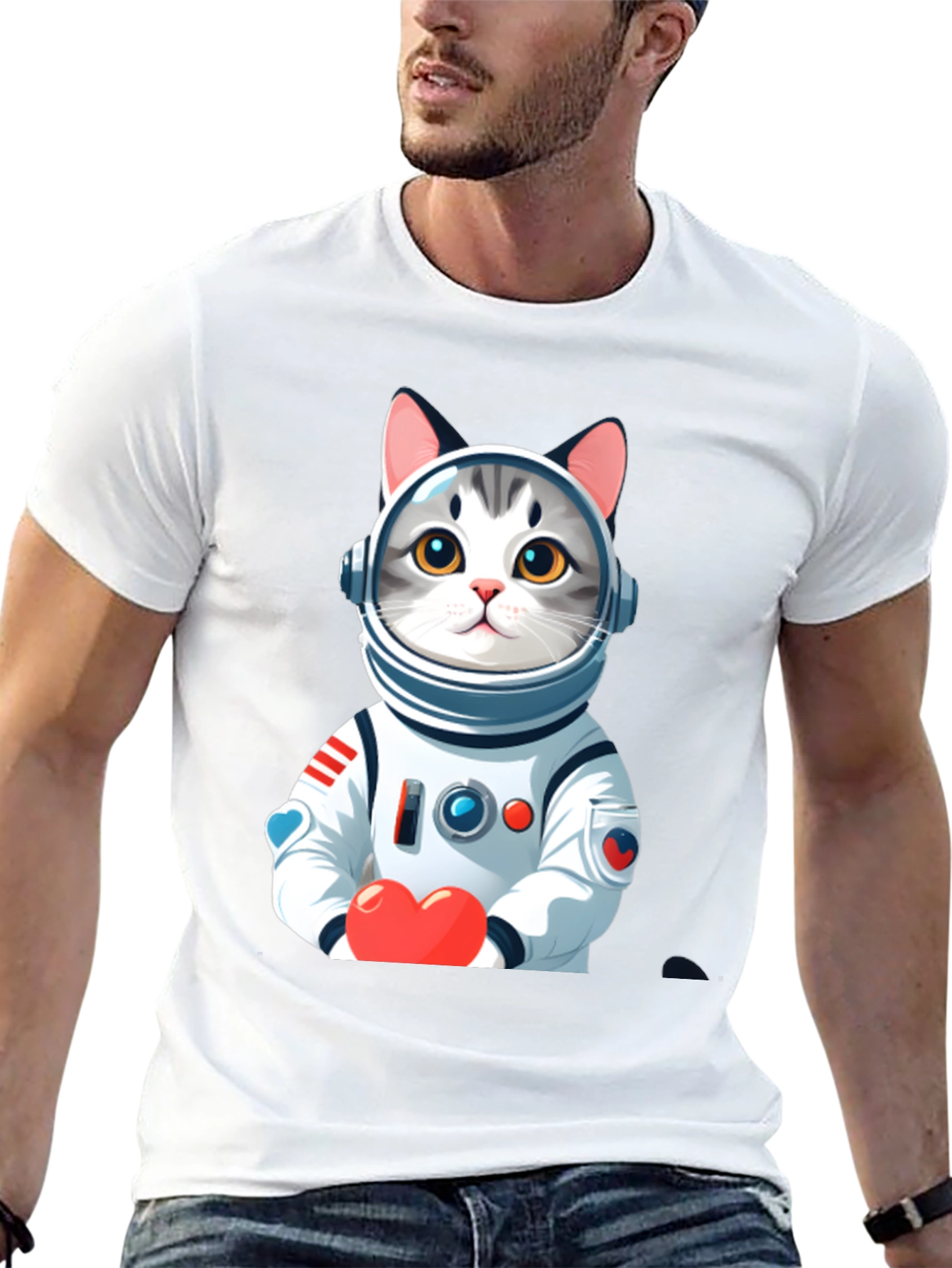 Astronaut Cat T-Shirt - Space Kitten Lover Tee