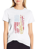 Saxophone American Flag Graphic Tee