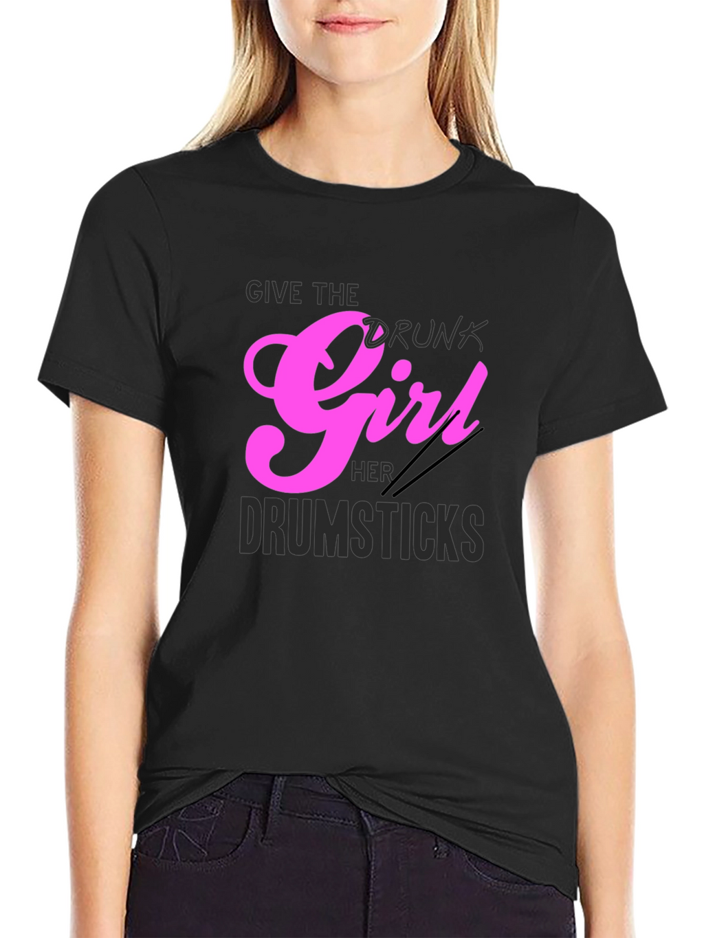 Drunk Girl Drumsticks Graphic Tee