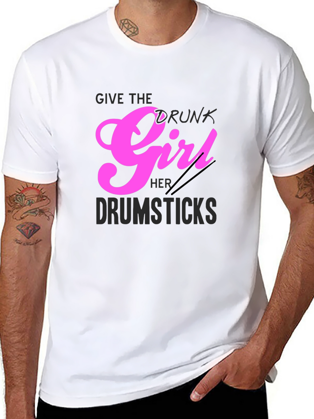 Drunk Girl Drumsticks Graphic Tee