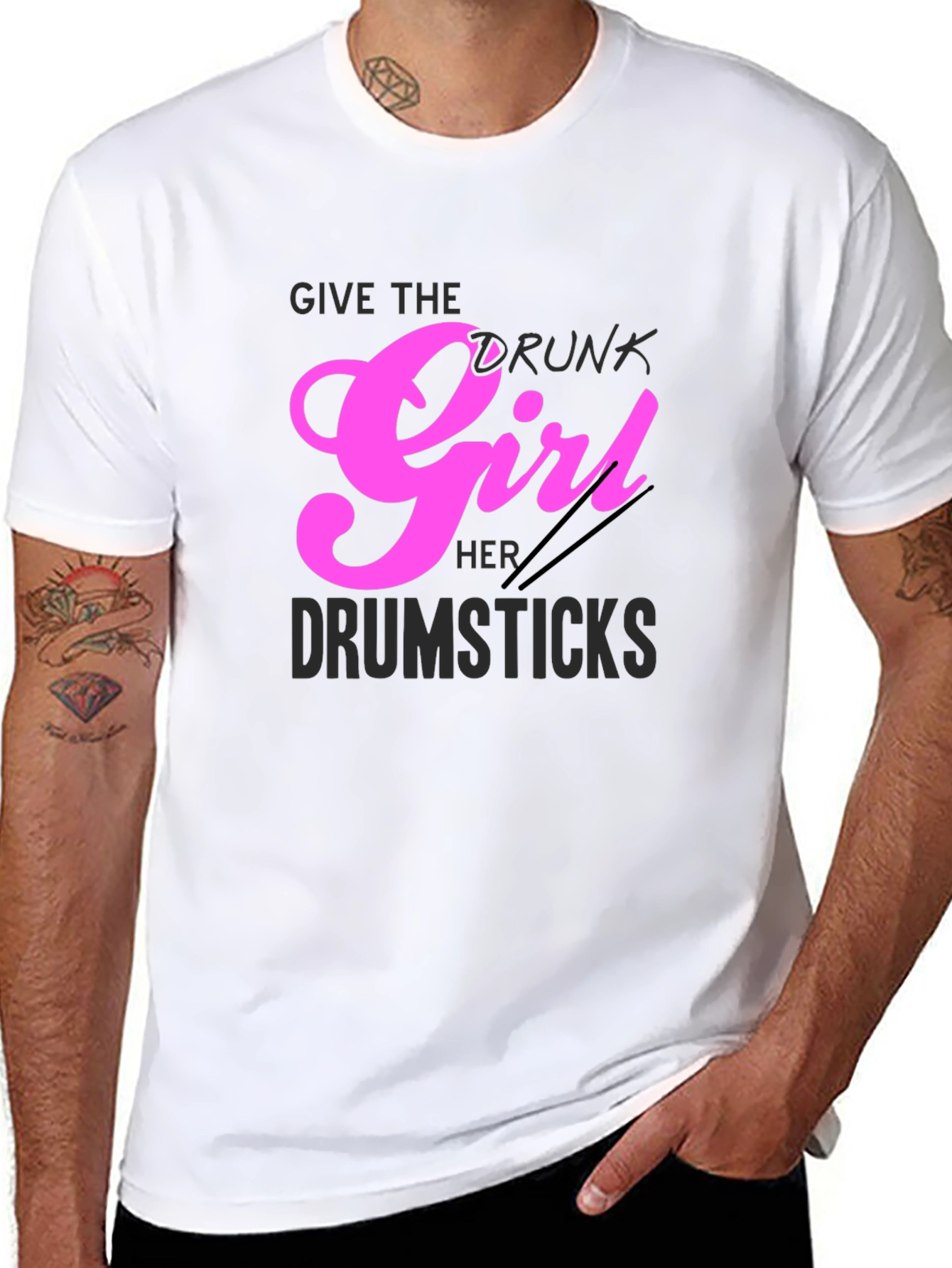 Drunk Girl Drumsticks Graphic Tee