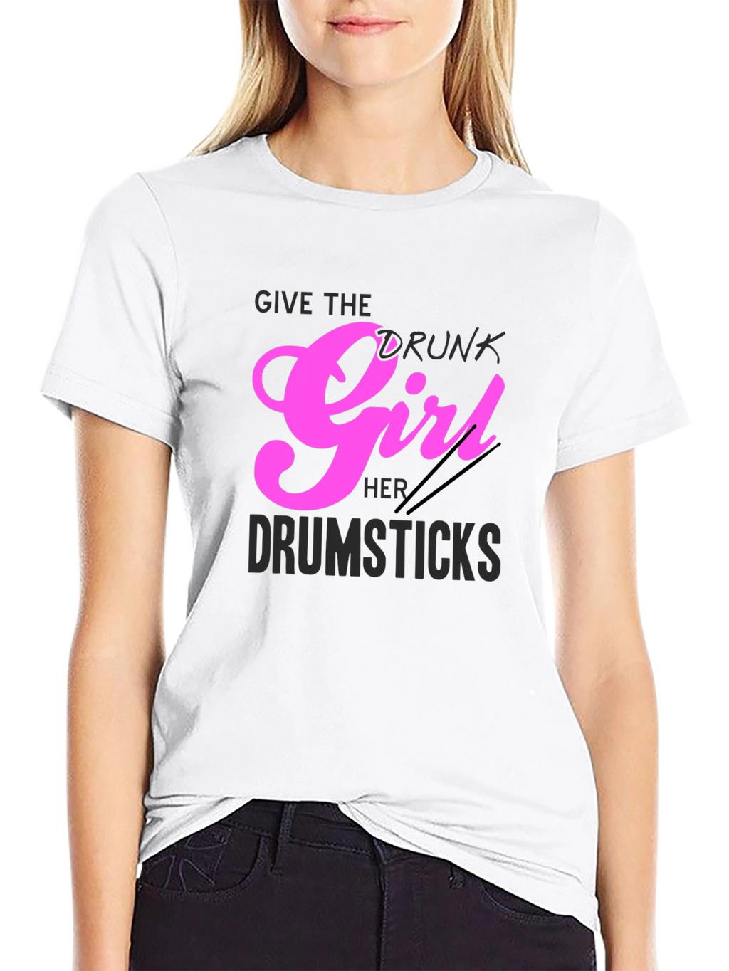 Drunk Girl Drumsticks Graphic Tee
