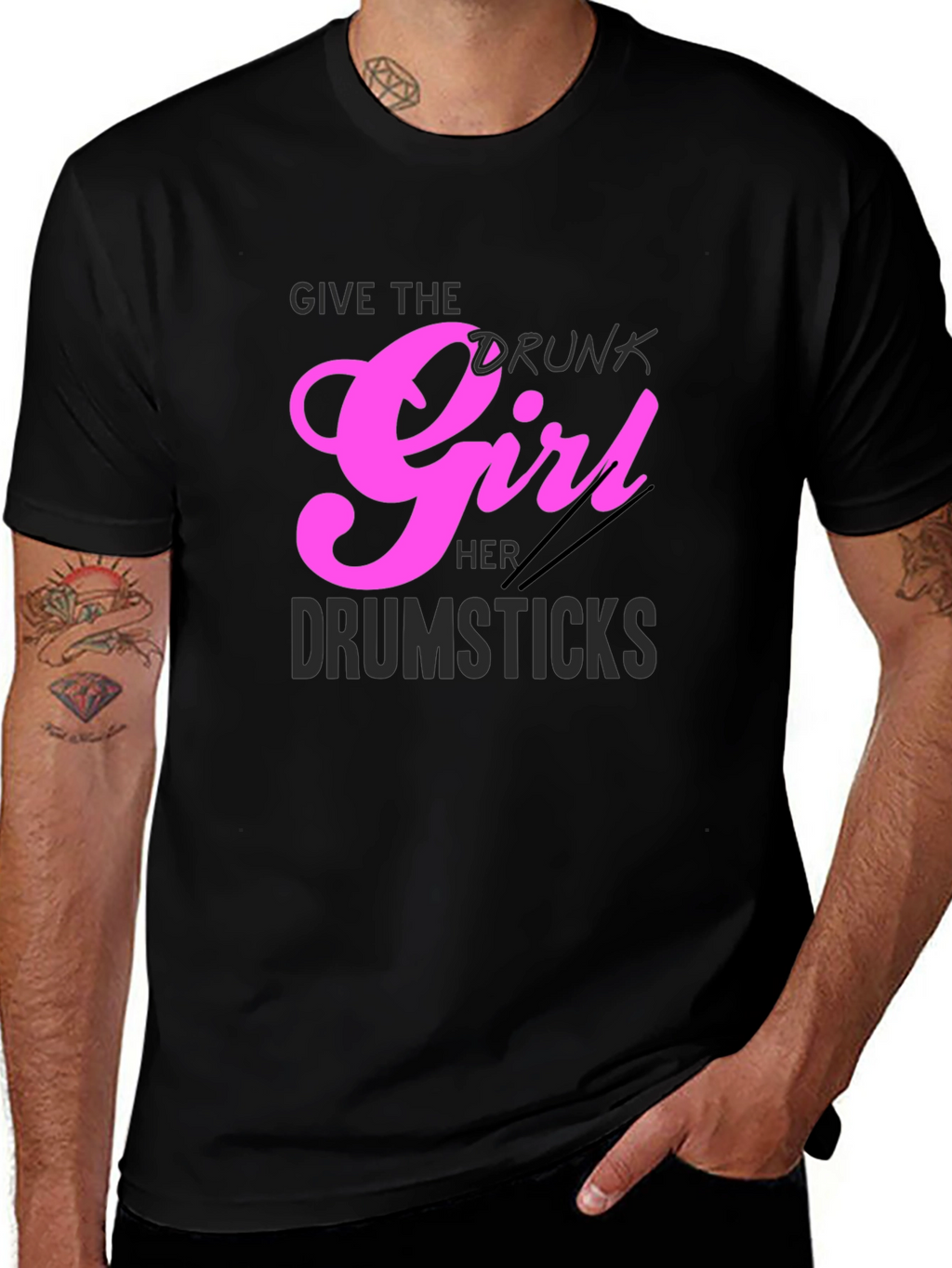 Drunk Girl Drumsticks Graphic Tee