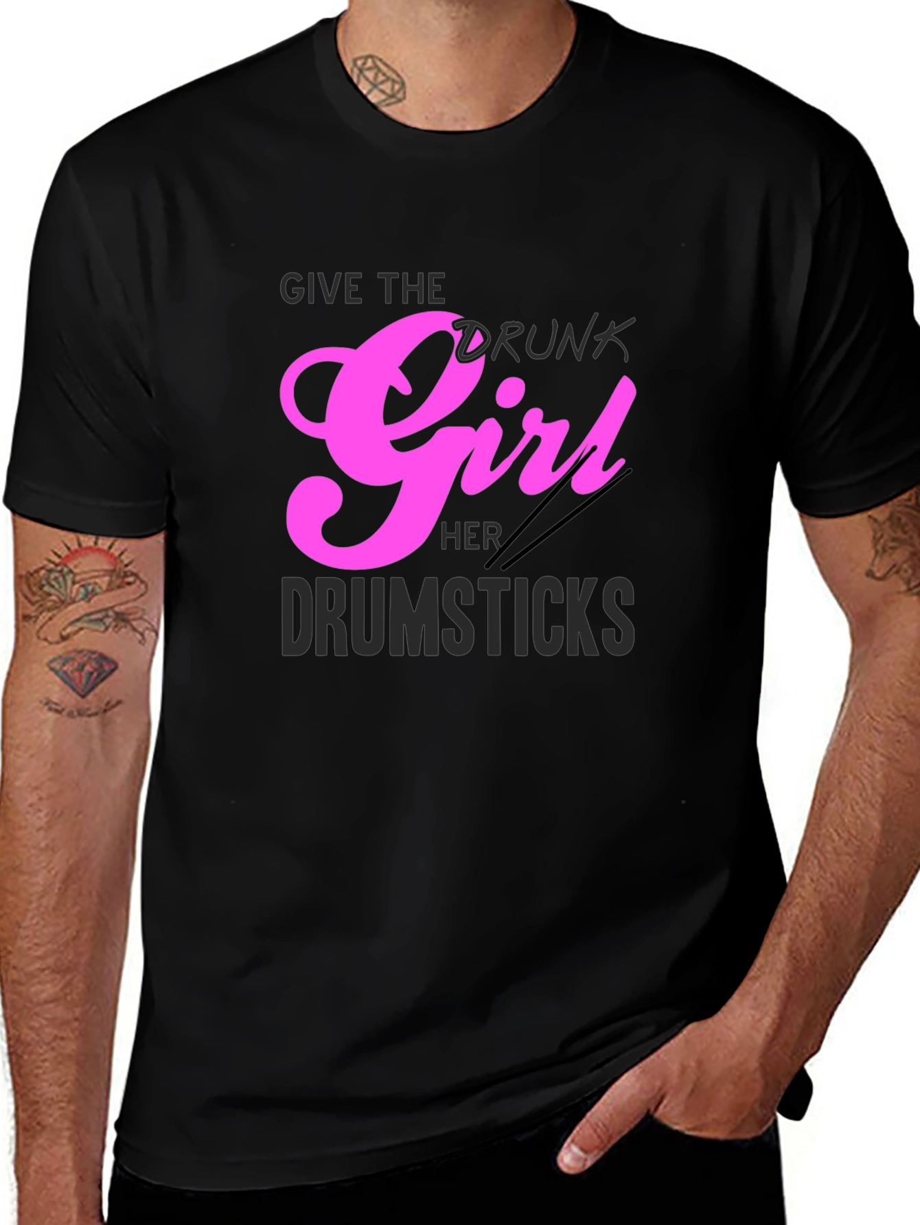 Drunk Girl Drumsticks Graphic Tee