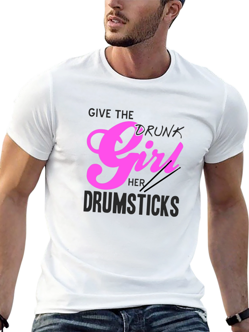 Drunk Girl Drumsticks Graphic Tee