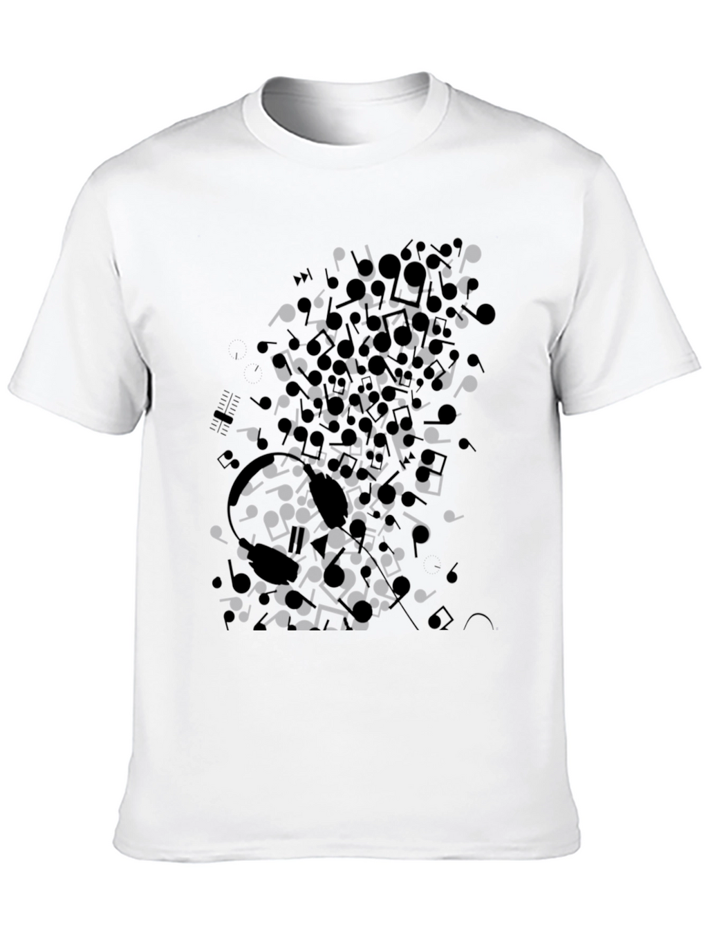 Musical Notes Black Graphic Tee Shirt