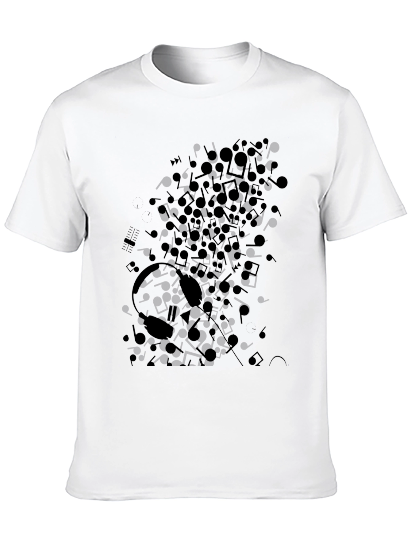 Musical Notes Black Graphic Tee Shirt