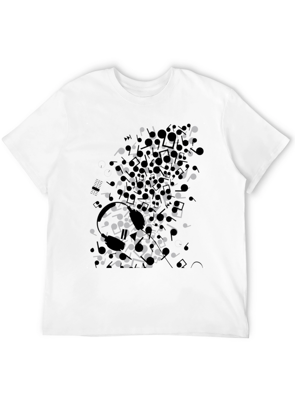Musical Notes Black Graphic Tee Shirt