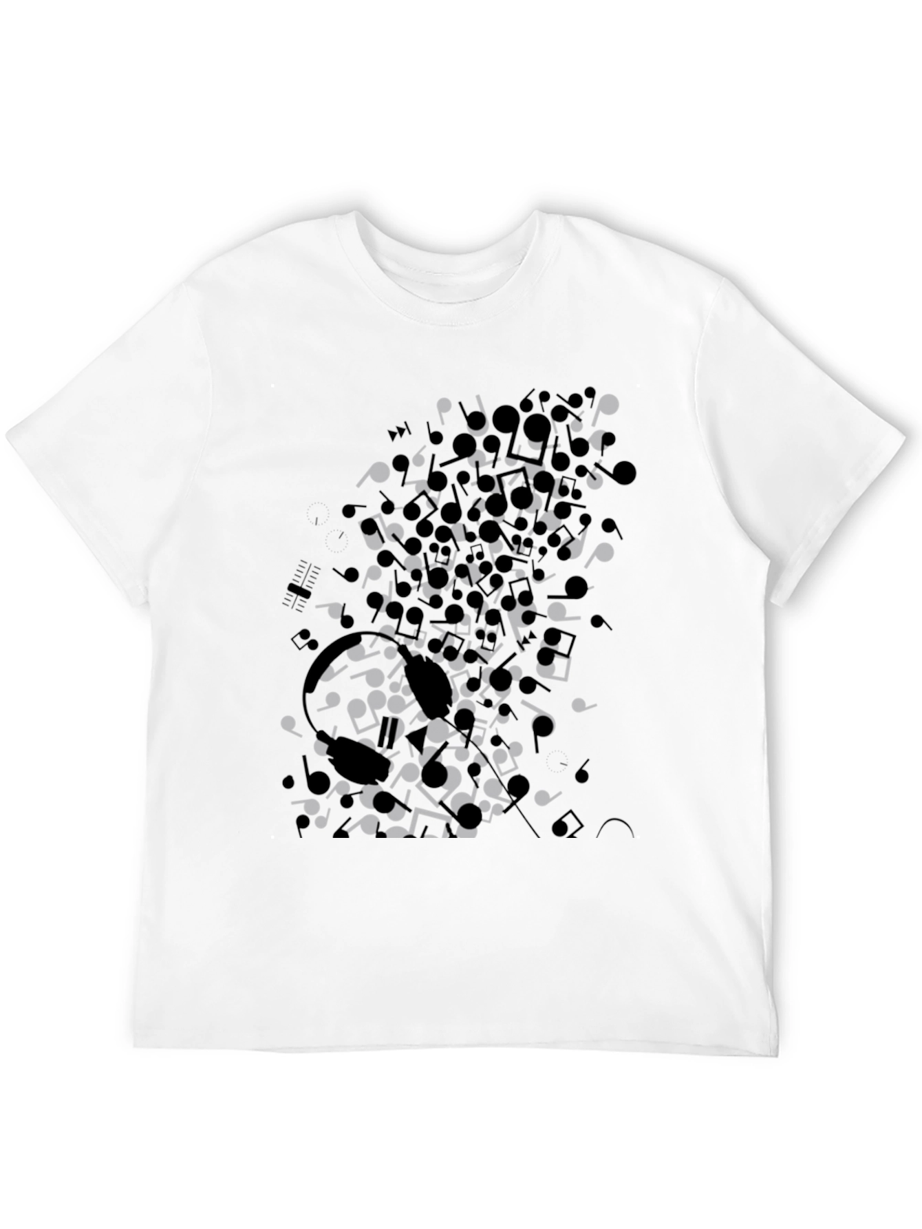 Musical Notes Black Graphic Tee Shirt