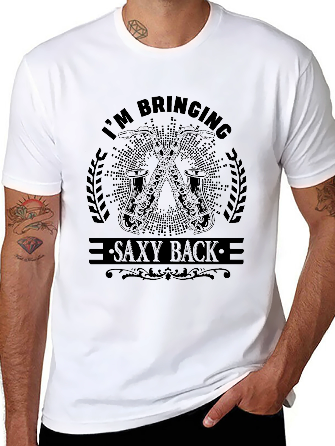Saxy Back T-Shirt - Music Lover Tee